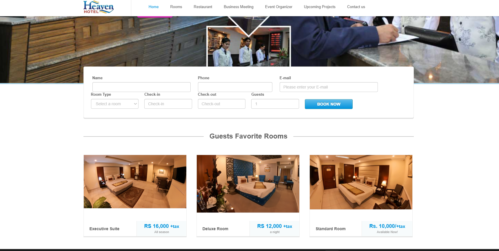 Heaven Hotel booking engine